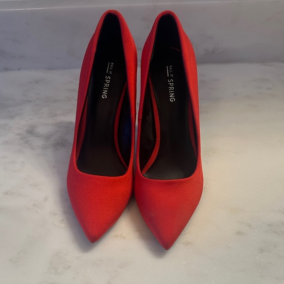 Call It Spring Bold Red Heels - Picture 1 of 8
